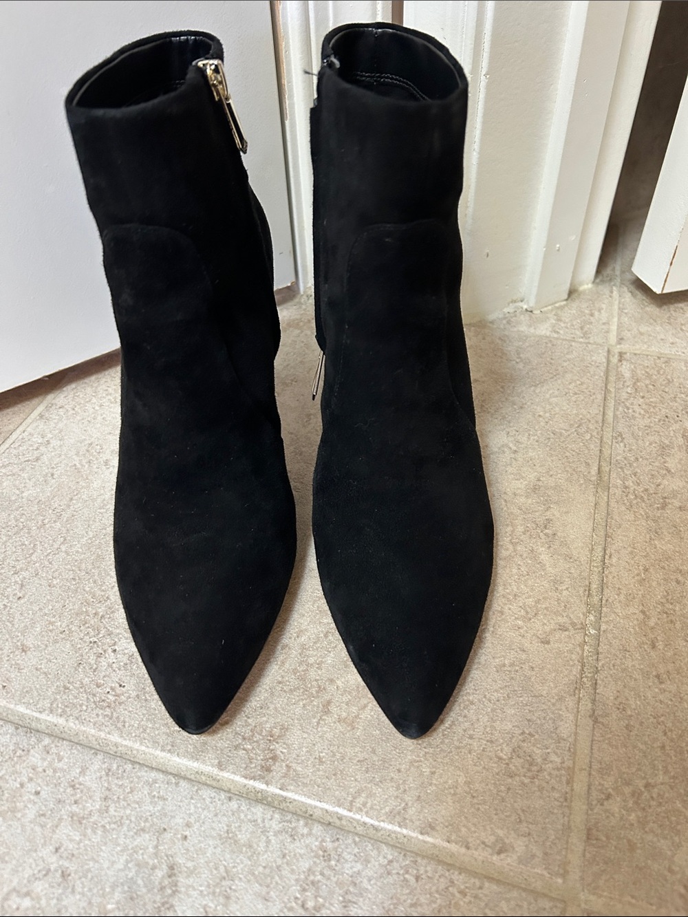 Sam Edelman Hilty Ankle Bootie Black Pointed-Toe Heeled Boots